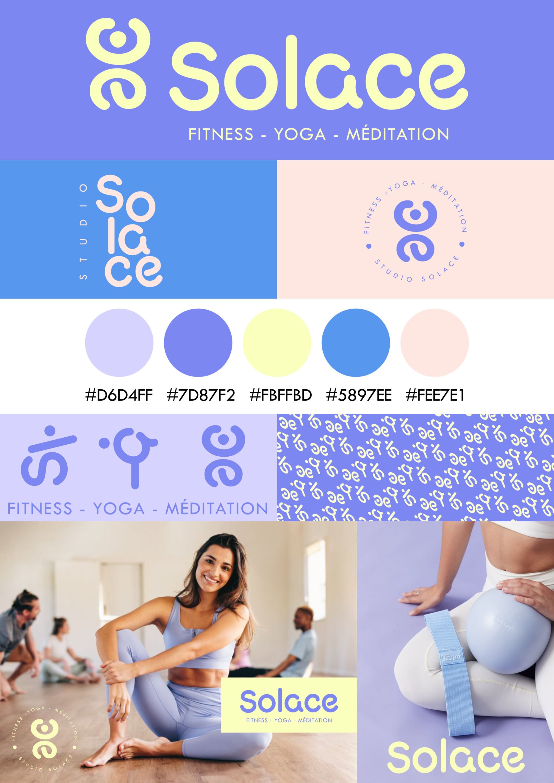 Brandboard et identité visuelle studio de fitness et de yoga
